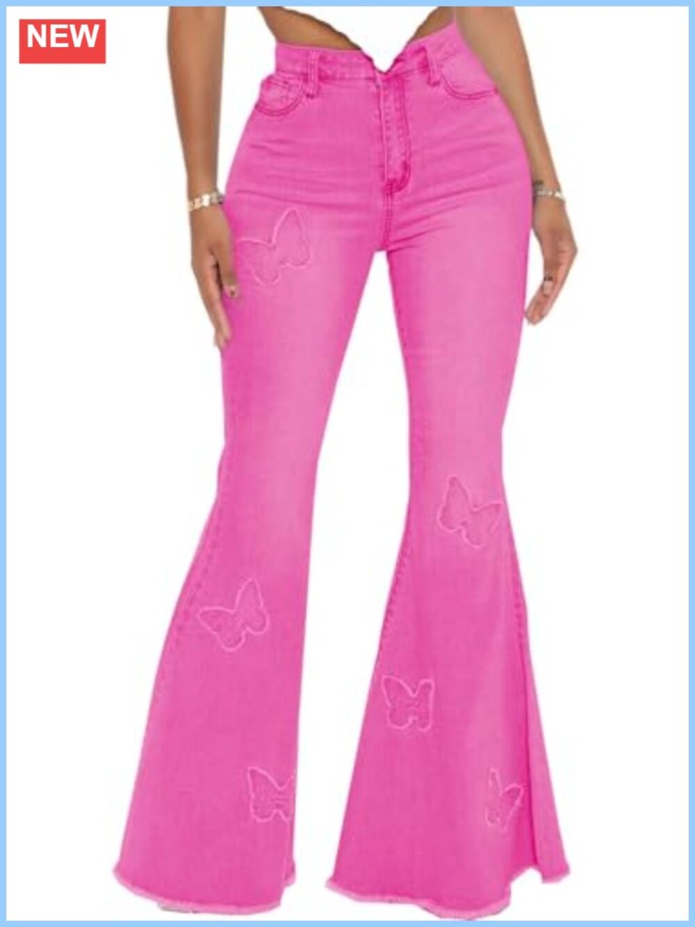High Waisted Bell Bottom Jeans Ripped Flare Denim Pants